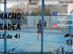 Salida de pared y bandeja para un jugador de pádel zurdo jugador de padel zurdo