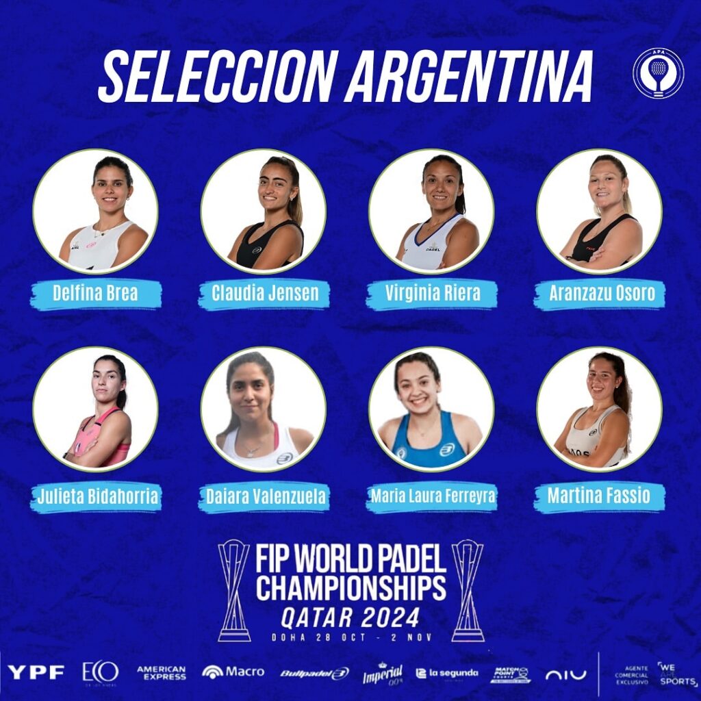 Convocatoria de la selección femenina de Argentina para el Mundial de Pádel 2024