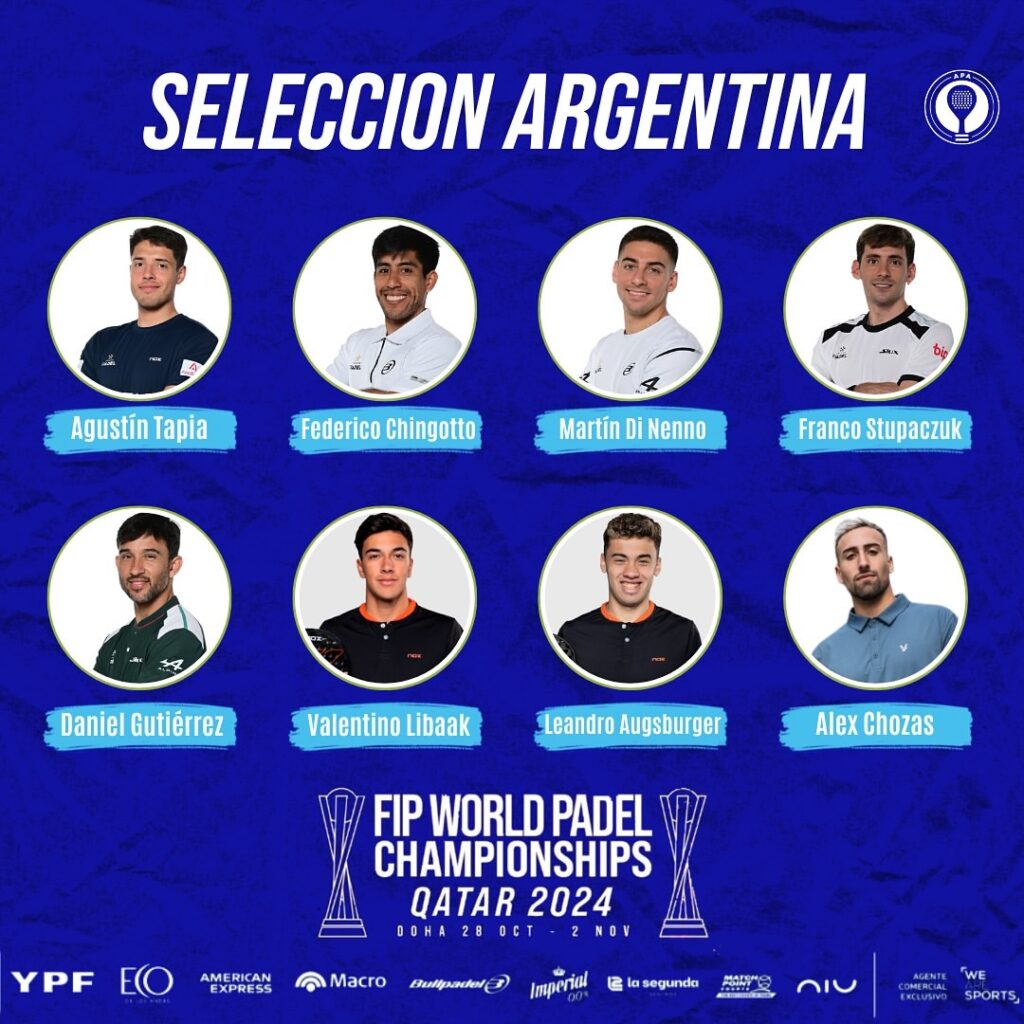 convocatoria de Argentina para el Mundial de Pádel 2024