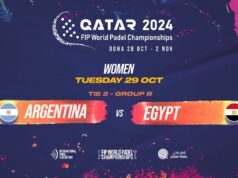 En directo el partido de Argentina ante Egipto en la segunda jornada de la fase de grupos femenina del Mundial de Pádel de Qatar 2024 En directo de Argentina ante Egipto en la segunda jornada de la fase de grupos femenina del Mundial de Pádel de Qatar 2024