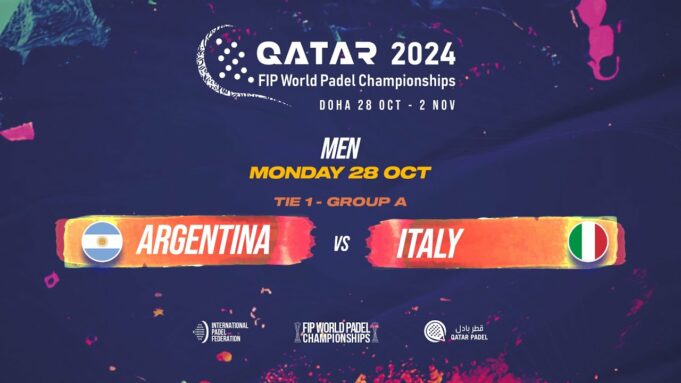 En directo el debut de la selección masculina de Argentina en el Mundial de Pádel de Qatar 2024 ante Italia En directo el debut de la selección masculina de Argentina en el Mundial de Pádel de Qatar 2024 ante Italia