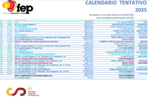 La FEP hace oficial el calendario tentativo de competición 2025