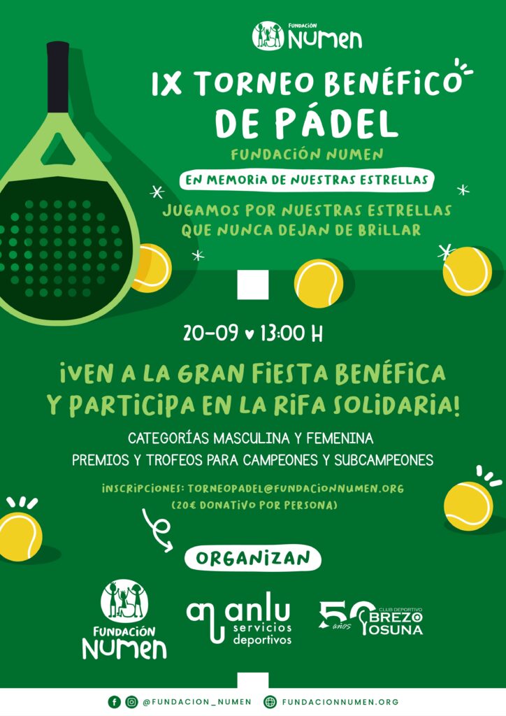 IX Torneo Benéfico de Pádel Fundación NUMEN- en memoria de nuestras estrellas