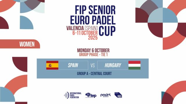 En directo la primera jornada de la fase de grupos del FIP Senior Euro Padel Cup En directo la primera jornada de la fase de grupos del FIP Senior Euro Padel Cup
