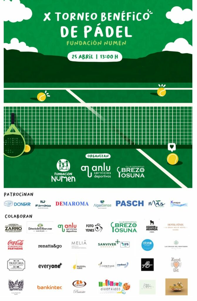 Fundación NUMEN celebra diez años de pádel solidario con su torneo benéfico