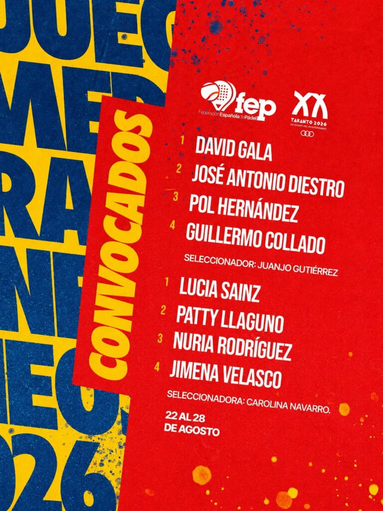 España ya tiene equipo para Taranto 2026